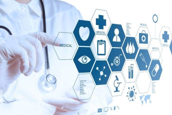 medicine doctor hand working with modern computer interface as medical concept